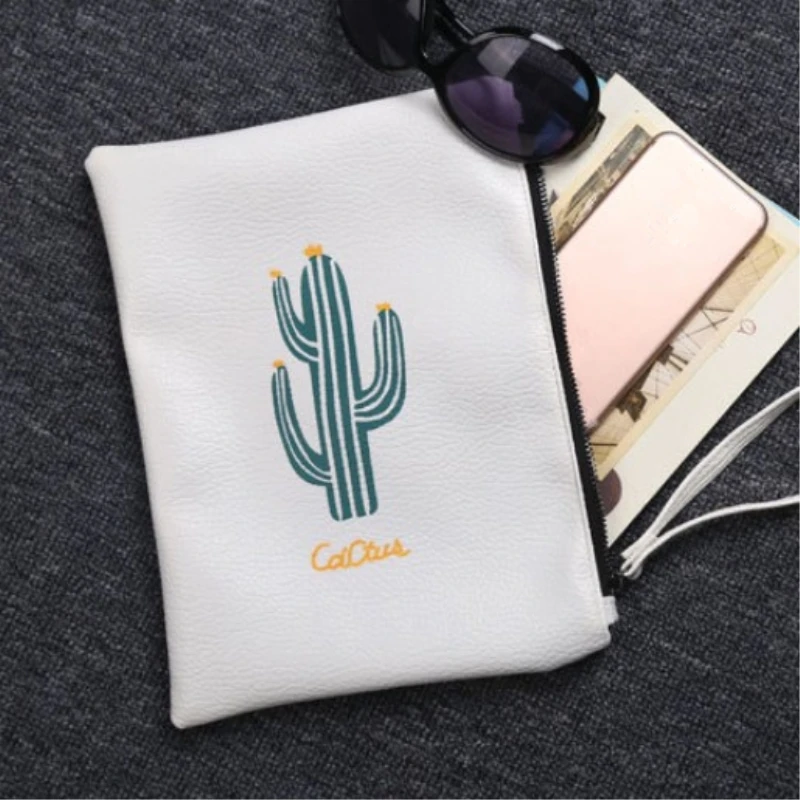 Pacgoth из искусственной кожи кактус тропических растений женщины печати молнии