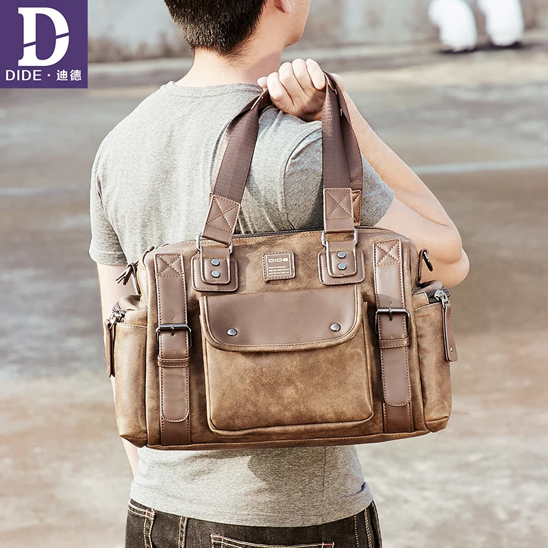 

DIDE New Vintage Handbags Men's Casual Tote For Men Shoulder Men's Tote Bags laptop Business male Travel handbag
