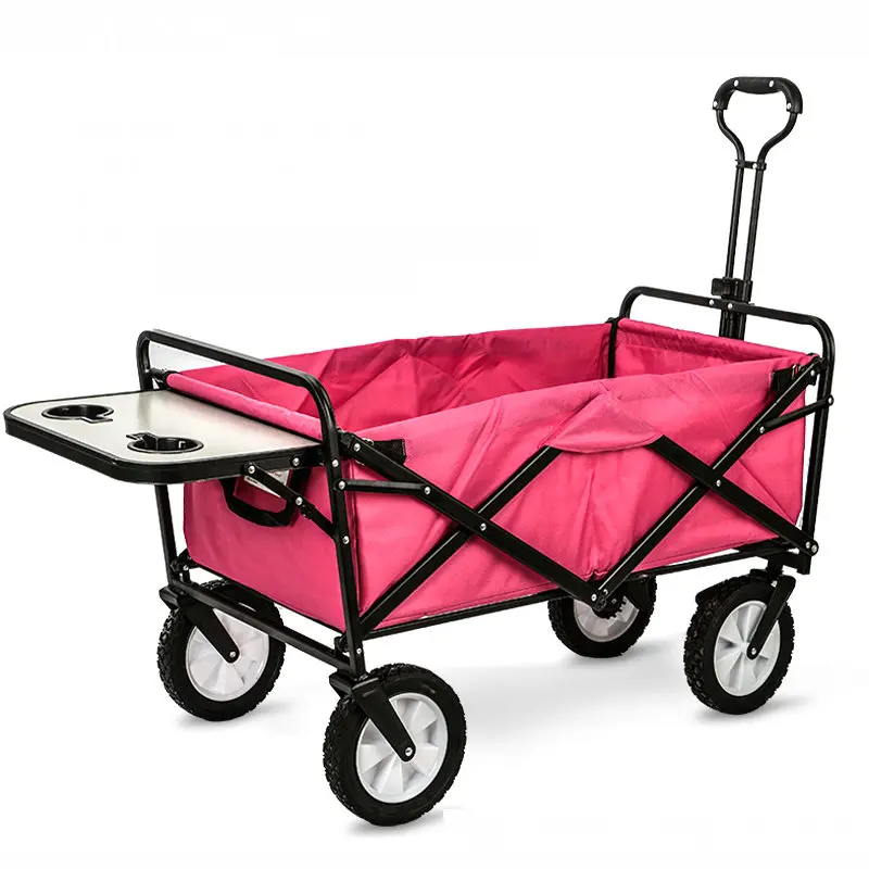 a5 Upgrade Household Portable Shopping Cart with Table, Steel Frame Outdoor Camping Cart, Folding Utility Wagon with Side Table - Цвет: a5