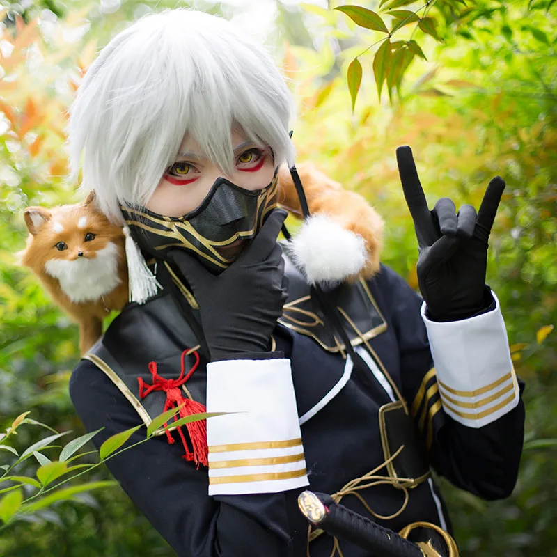 UWOWO костюм для косплея nakigitsune Touken Ranbu онлайн крутой костюм из полиэстера с галстуком перчатки и маска Touken Ranbu костюм для косплея nakigitsune для мужчин