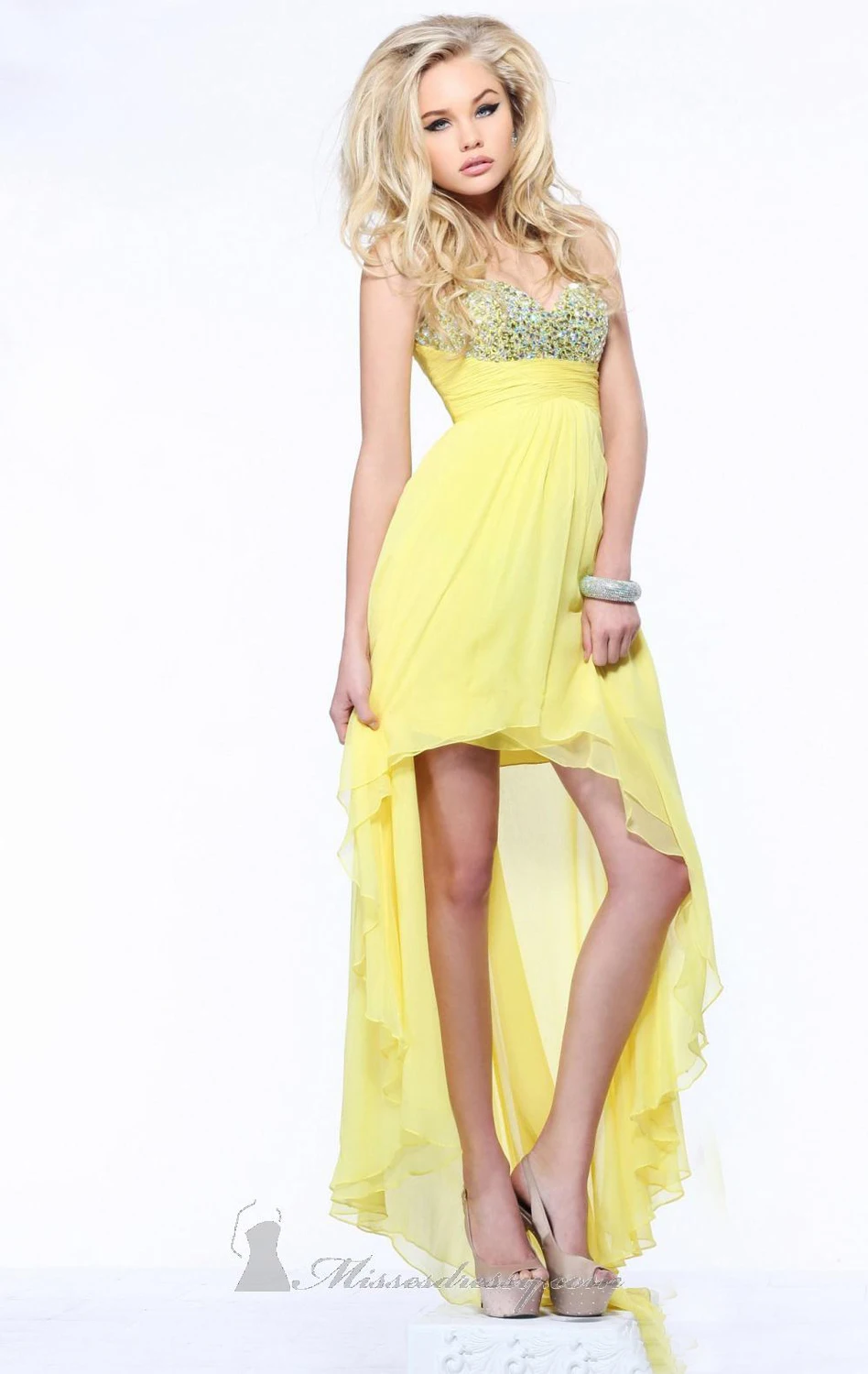 2013 Beaded Crystal Light Purple Short Front Long Back Chiffon Prom Dresses | Свадьбы и торжества