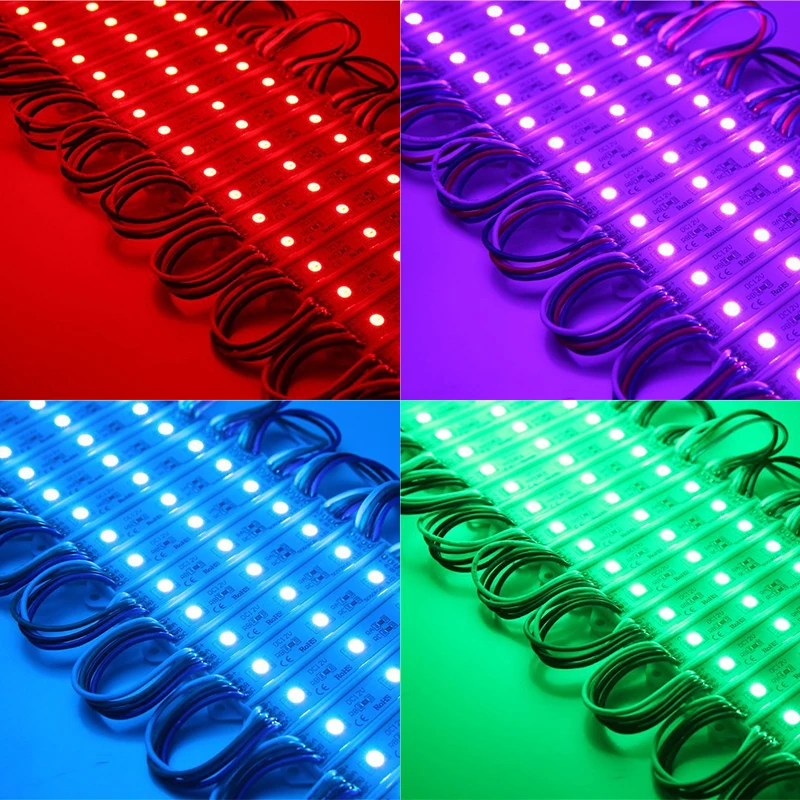 20 шт. светодиодный модуль 3 светодиодный s 5050 RGB/желтый/зеленый/красный/синий/белый/теплый белый водонепроницаемый IP65 DC12V