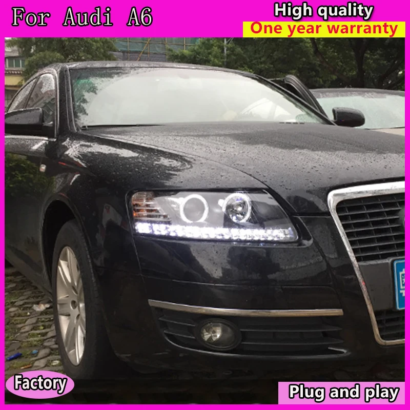 Автомобильный Стайлинг для Audi A6 C5 фары 2005-2012 A6 светодиодный фары DRL Объектив двойной луч H7 HID Ксеноновые би ксеноновые линзы