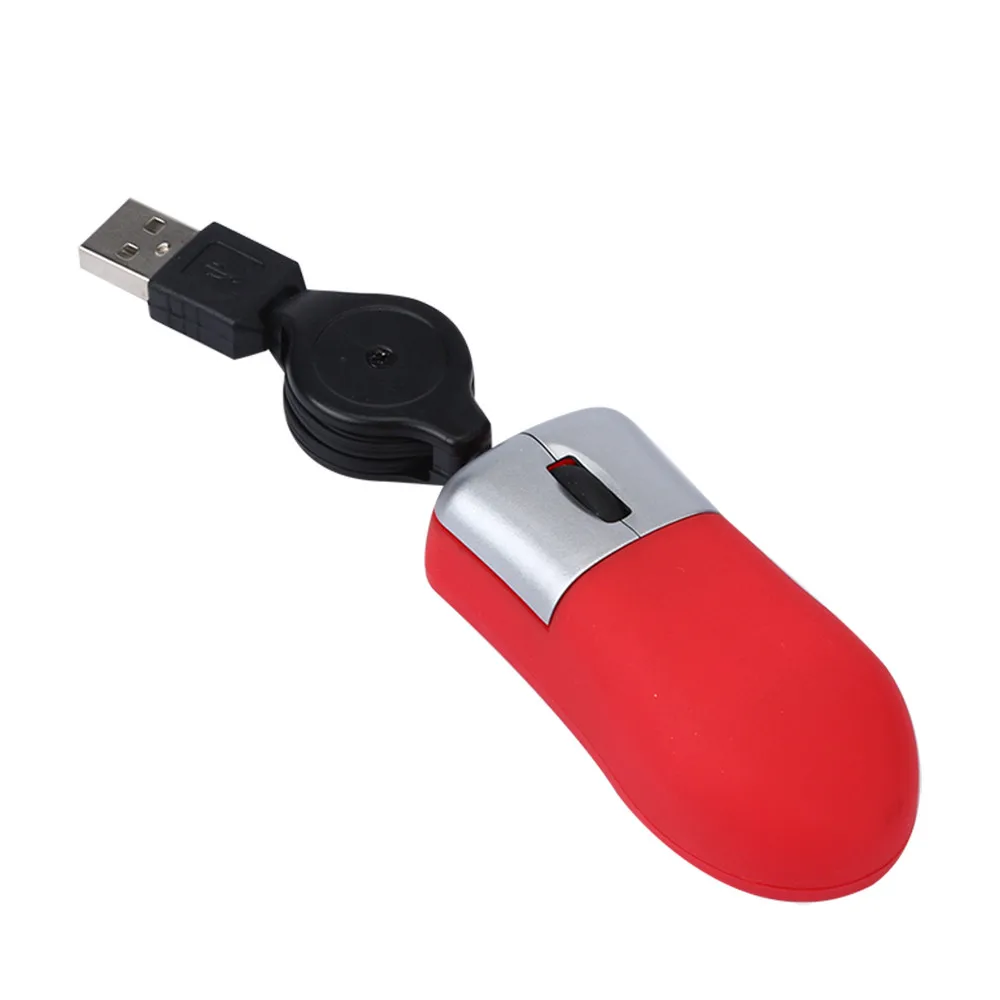 Мини Проводная маленькая мышь 1600DPI3 Кнопка USB розетка Ноутбук Маленький Мини Выдвижной USB оптическое колесо проводная мышь мини мышь