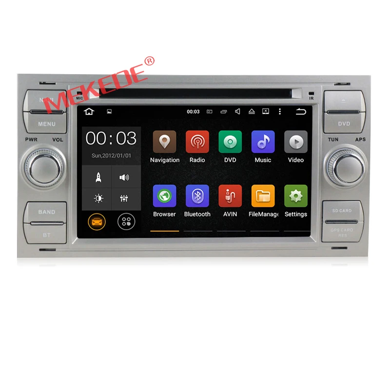 7 ''quad core 2 DIN Android7.1 Стерео DVD плеер gps Радио для Focus 2/старый Mondeo/Fiesta/C max/S max/Kuga 1024*600