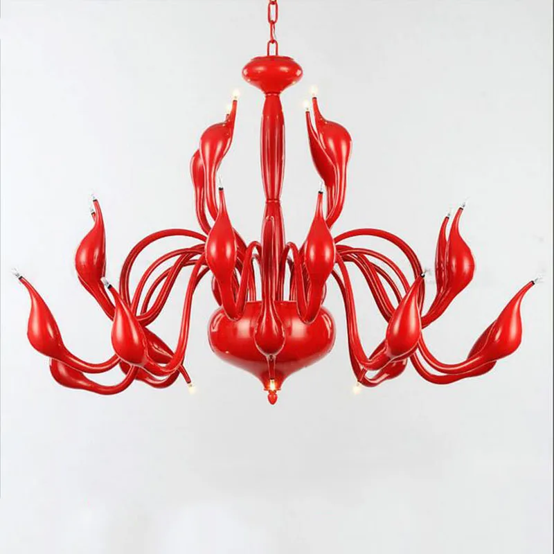 Новое поступление современная люстра большая белая Лебедь лампа Черная