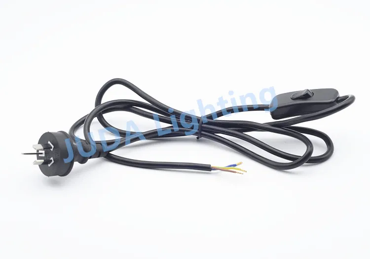 Австралийский стандарт 3 контактный штекер с кнопочным кабелем переключателя