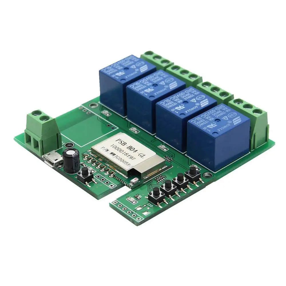 5V 4-Channel Module DIY DC 5V 4 канала Jog/Inching& самоблокирующийся WiFi беспроводной модуль Смарт-переключателя - Комплект: 5V 4-Channel Module
