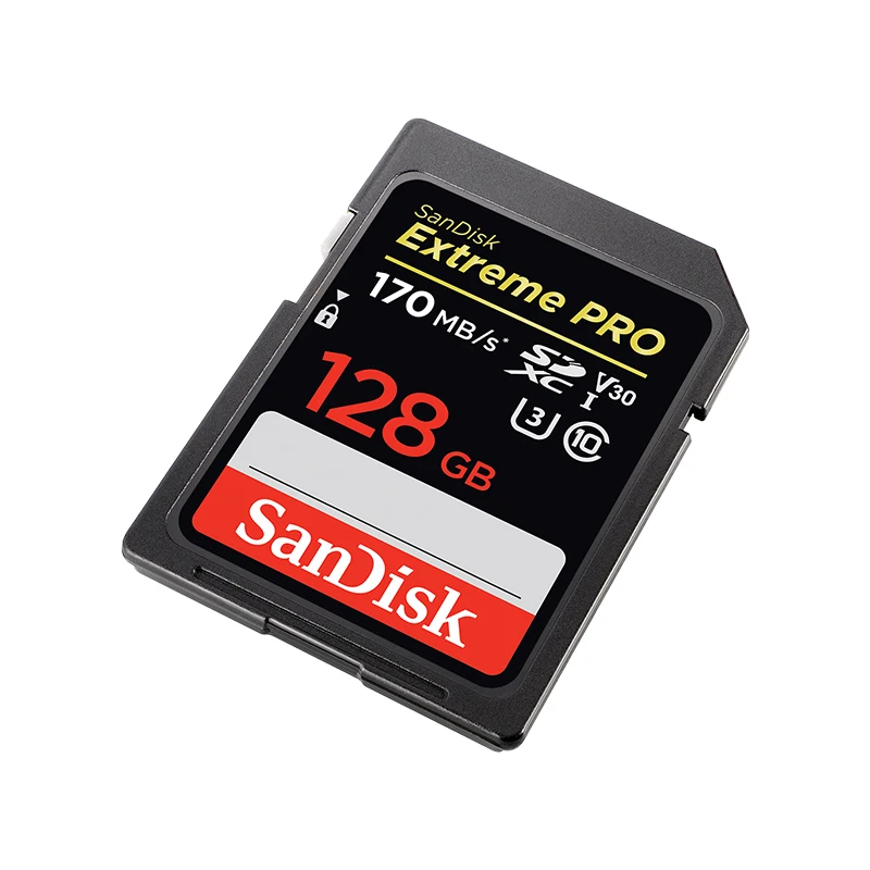 Карты памяти SanDisk Extreme Pro SDXC SD карты 128 ГБ 170 МБ/с. читать 90 записи C10 U3 V30 UHS I 4K для