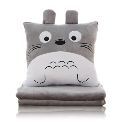 blanket 100x80cm Мультфильм Тоторо кондиционер одеяло вставляется рука Подушка Одеяло Подушка Плюшевые игрушечные одеяла в автомобиль подарок на день Святого Валентина Рождество - Цвет: blanket 100x80cm