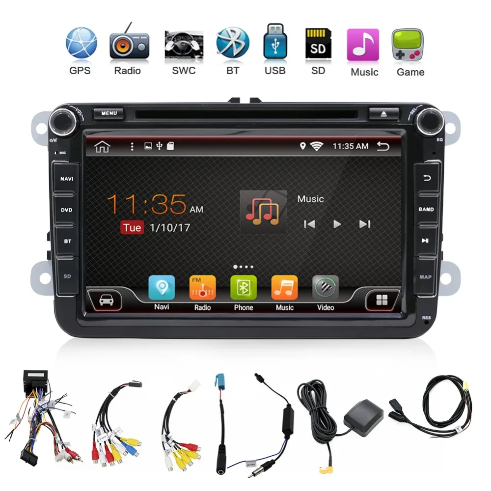 2 din Android 8,1 Восьмиядерный 2 Гб ОЗУ автомобильный DVD для Passat CC Polo GOLF 5 6 Touran EOS T5 Sharan Tiguan Skoda Seat Leon gps Радио BT