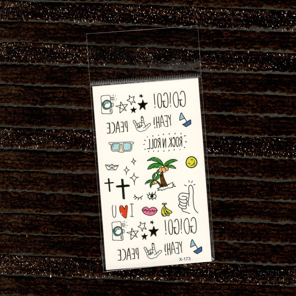 Значки узор логотип переводятся с помощью воды поддельные татуировки палец