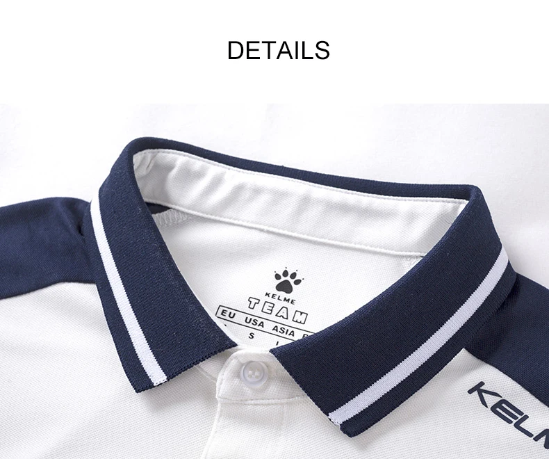 KELME мужская летняя рубашка поло с коротким рукавом из хлопка, Спортивная рубашка поло, Тонкая Повседневная рубашка 3891068