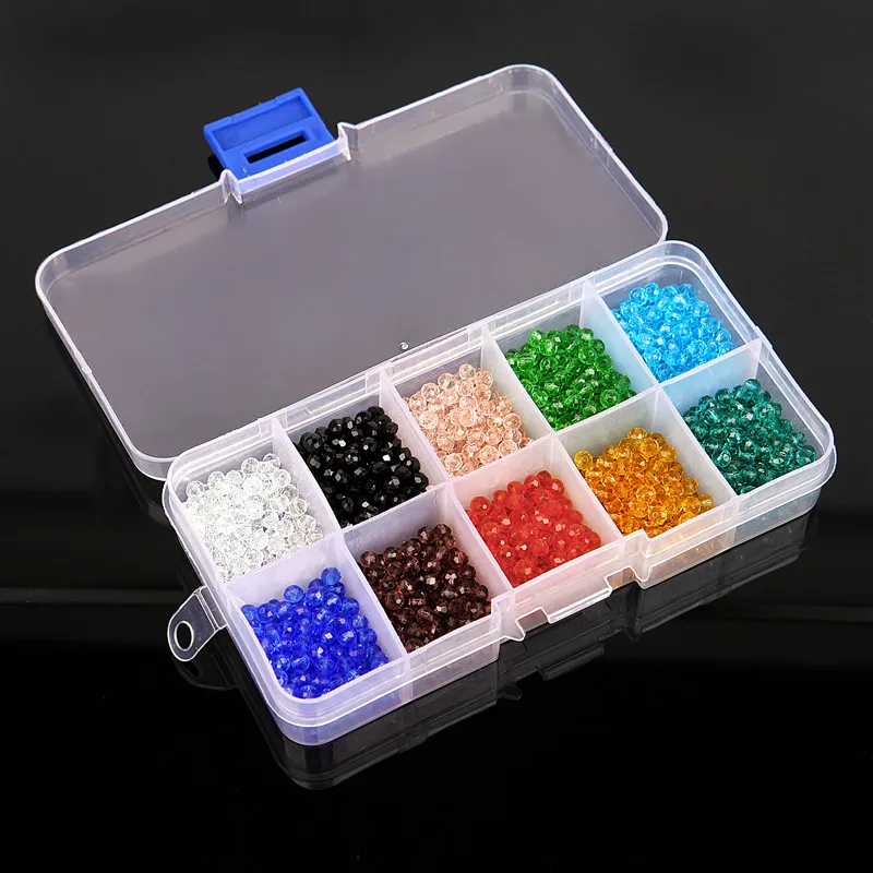 250/300/500/1000 шт Стекло хрустальные бусины Bicone Spacer цветной плоский наконечник