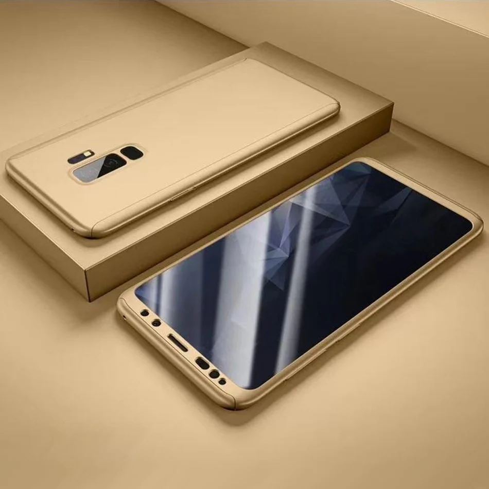 Для samsung A50 A30 A10S A20E A40 A70 A5020 чехол Мода 360 полная защита ультра тонкий чехол для Galaxy M10 M20 M30 Жесткий PC Coque - Цвет: Gold