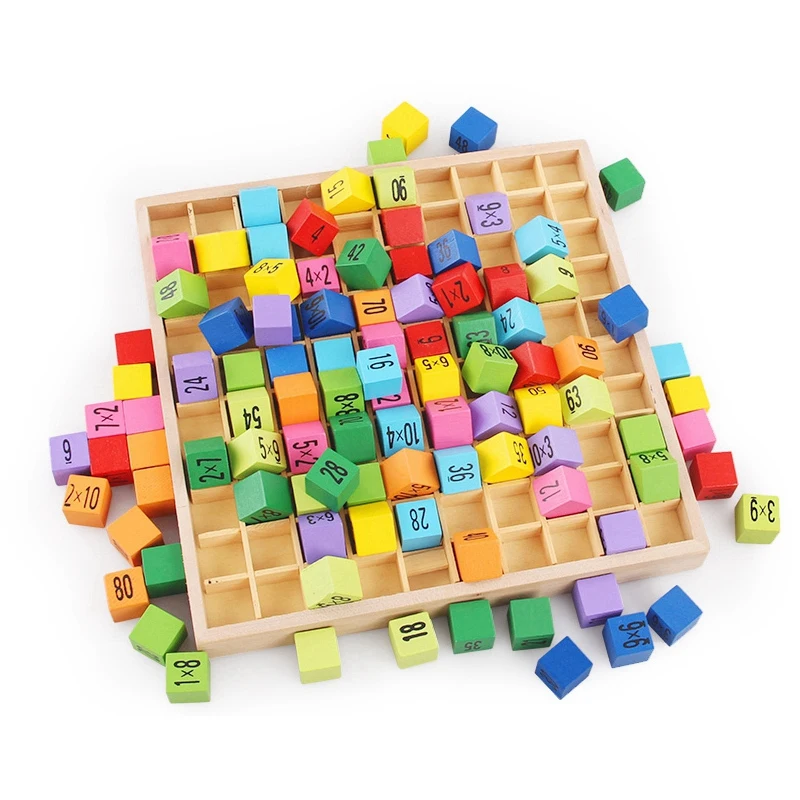 Children Wooden Toys 99 Multiplication Table Math Toy 10x10 Figure Blocks montessori toys juguetes brinquedos For | Игрушки и хобби