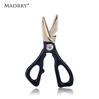 madrry enamel metal scissors shape brooch fashion brooches for women girls kids hats collar corsage clothes brooches accessories