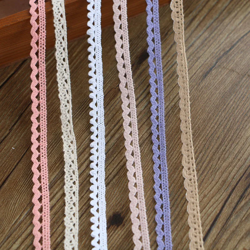 Кружевная хлопковая лента разноцветная бежевая белая 10 ярдов|Кружево| |