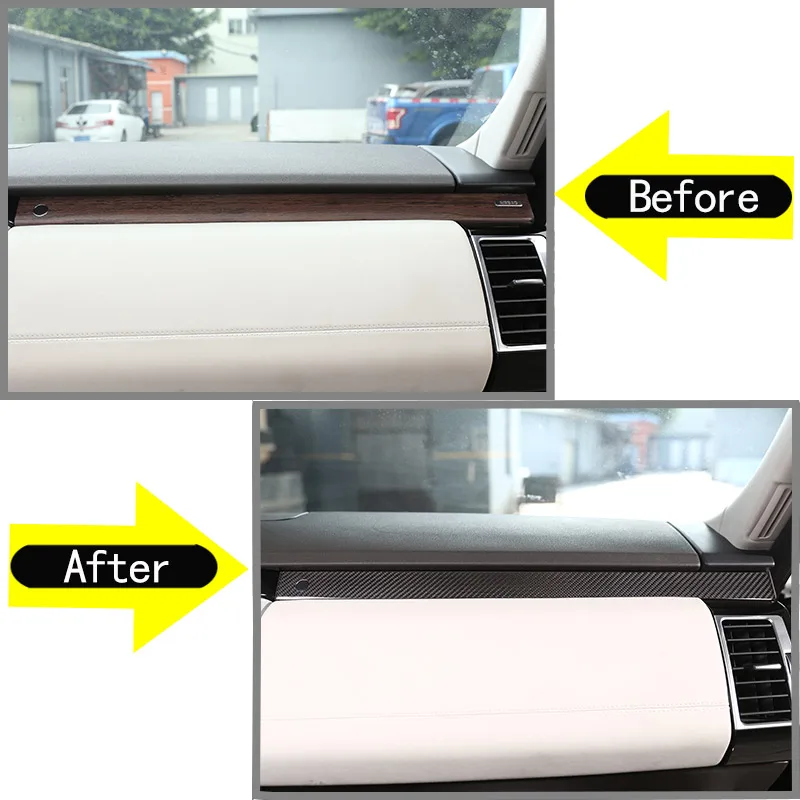 

Real Carbon fiber Dashboard Decoration Panel Trim For Land Rover Discovery 5 LR5 2017 2018 2019 L462 Auto Accessories