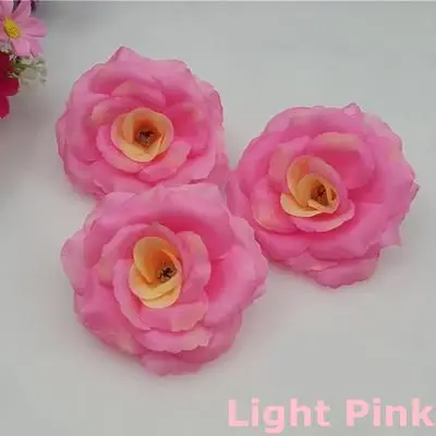 Light Pink 10 шт./лот 8 см глубокий розовый цвет Искусственный Роуз Шелковый цветок головок DIY Свадебные украшения дома праздничные вечерние поставки можно смешивать Цвет - Цвет: Light Pink