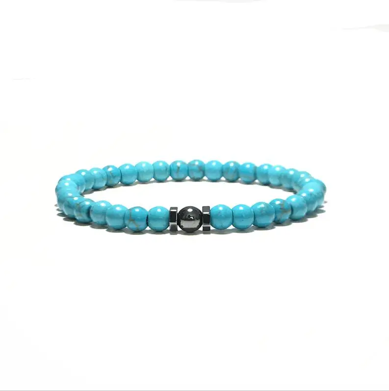 Blue Beads 2 шт./компл. Натуральный камень браслет Паракорд Браслет ручной работы мужские браслеты браслет из веревки для мужчин крутые байкерские украшения Homme bileklik - Окраска металла: Blue Beads