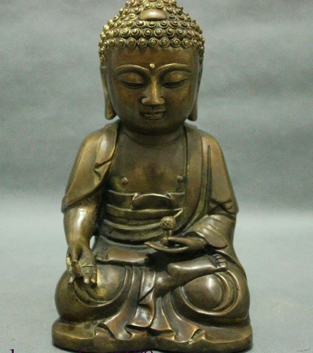 9 Тибетский буддизм Аюттхая бронзовая медная молятся Shakyamuni статуя Будды