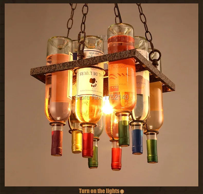 Винтажные подвесные лампы в стиле лофт|lighting dining room|dining roomwine bottle pendant light |
