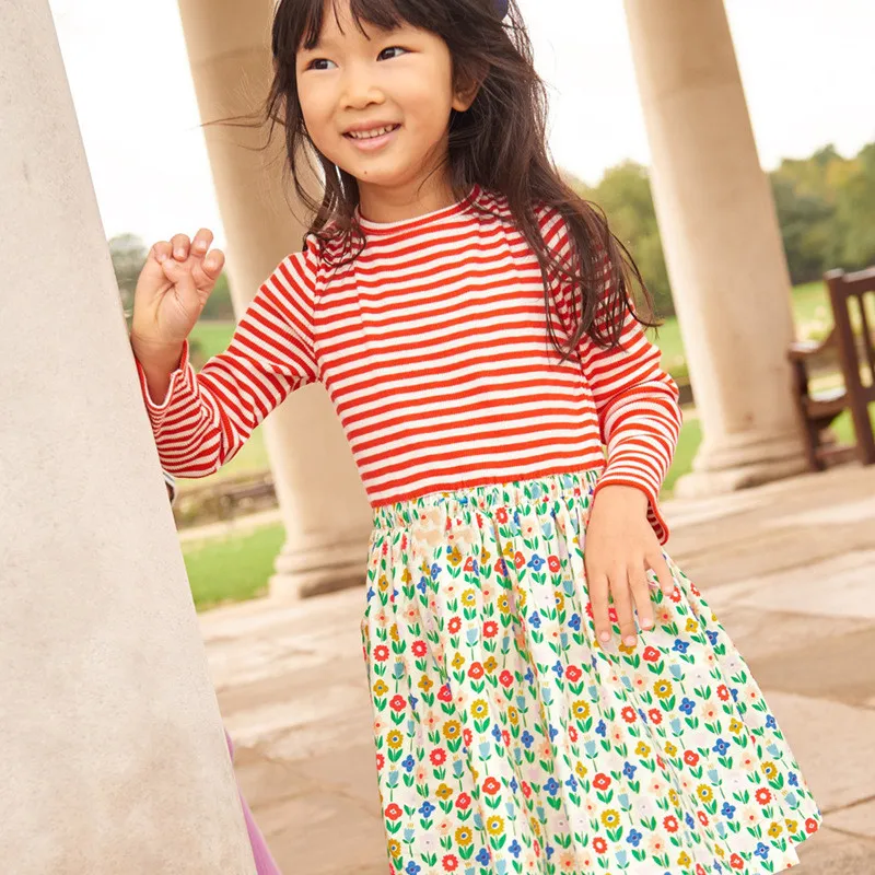 Jumping Meters Girls Dress Long Sleeve Kids Flower Dresses Children Vestidos Autumn For Clothing | Детская одежда и обувь