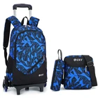 Съемный школьный рюкзак для мальчиков и девочек, детские школьные ранцы с колесами 26 дюйма, сумка-тележка для учебников