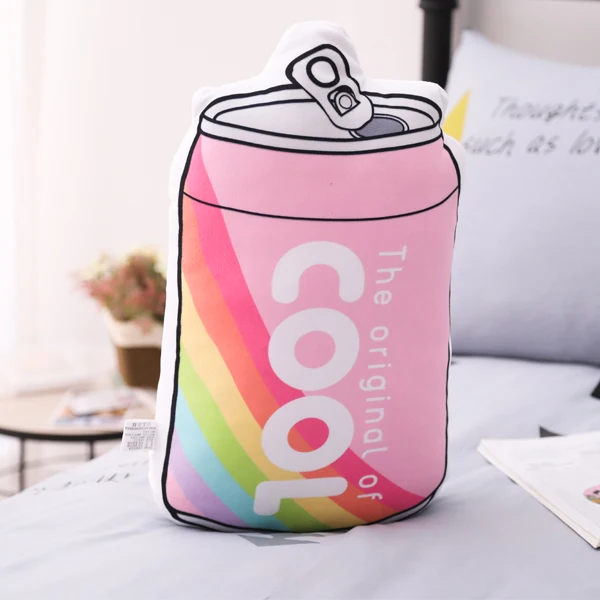 Cans Kawaii креативные розовые Фруктовые палочки попкорн молочный мешок духи банки моделирование подушка в виде еды набивка мягкая плюшевая подушка милая игрушка Болстер - Цвет: Cans