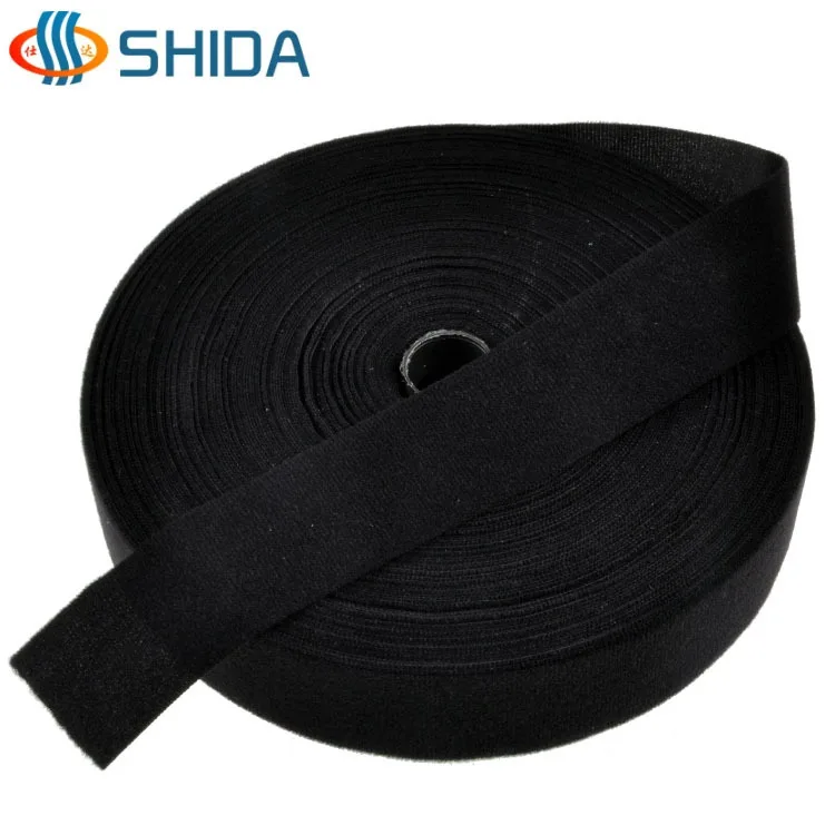 Пара ультратонких и мягких тканевых лент на липучке 2 - 5 см ширина м черного