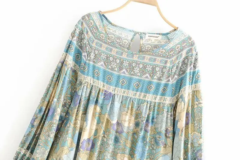 New arrival DJF45-8316 Euro-American Fashion Orientation Printed Loose Top |