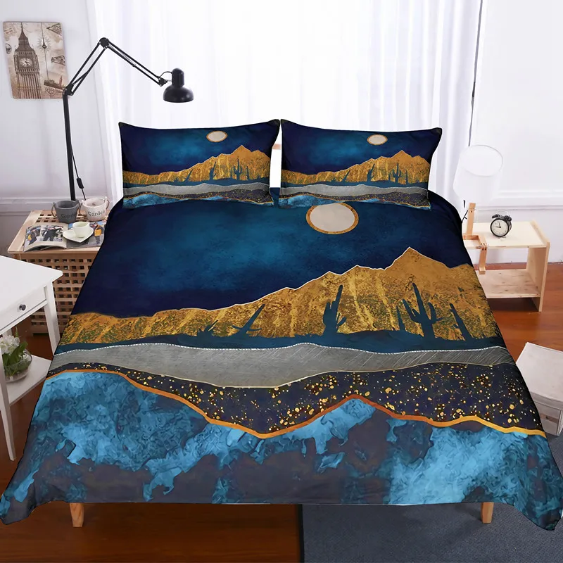 

Landscape 2/3pcs Sunshine, Mountain Bedding Set Full Size Bedding