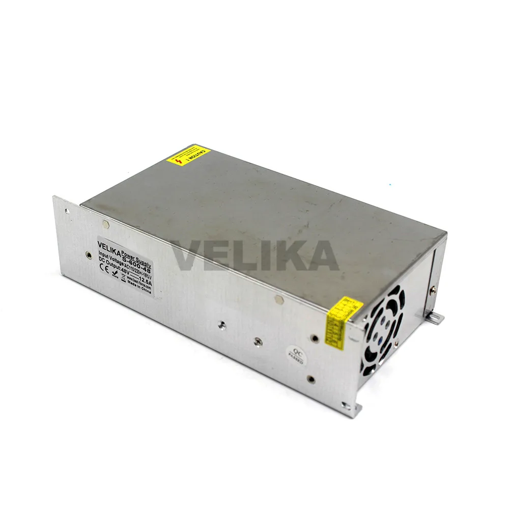 Одиночный выход 48V источник питания DC 12.5A 600W Трансформатор AC110V 220V до источники для