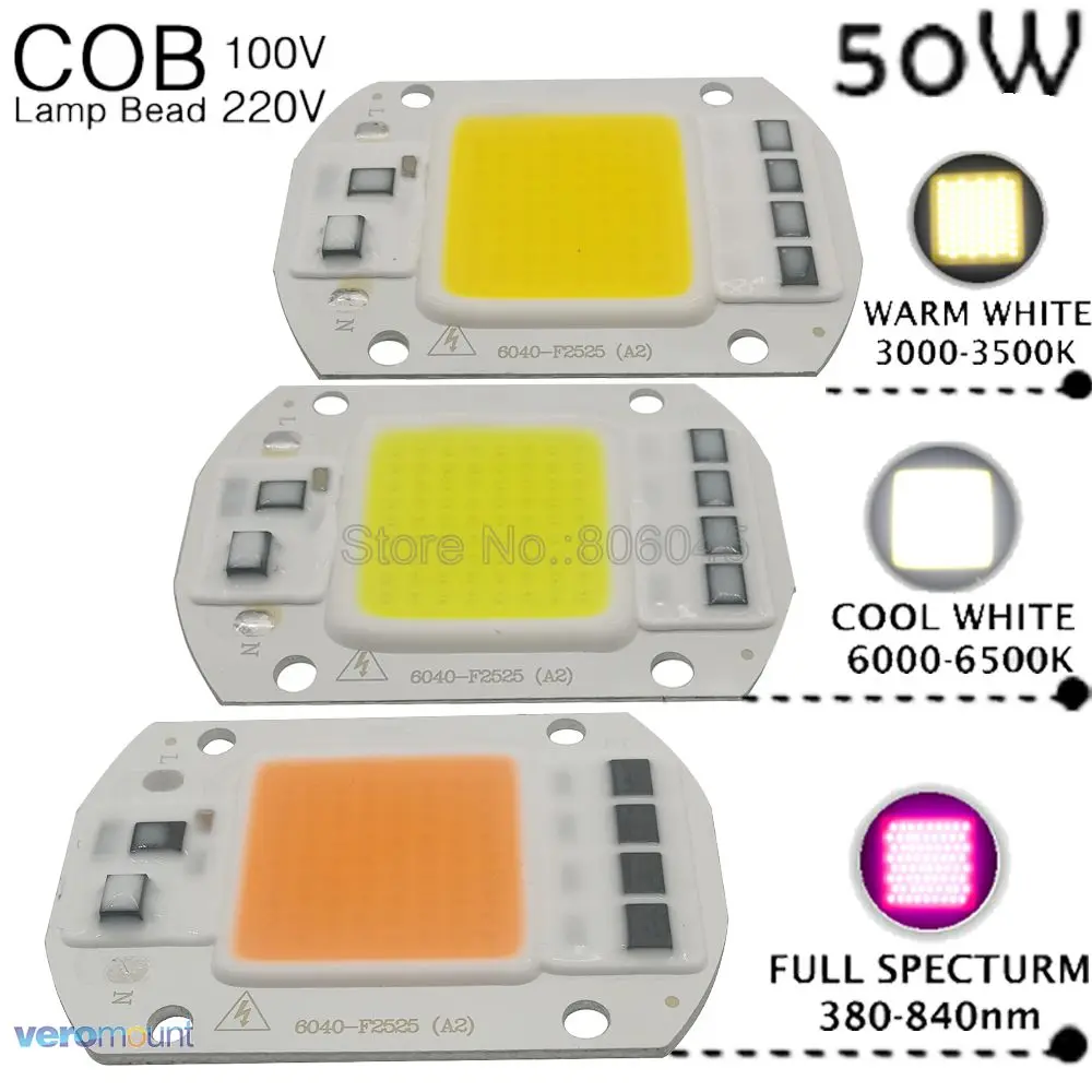SMD COB прожектор AC 110 В 220 DOB чип для светодиодной лампы Smart IC 50 Вт энергосберегающая
