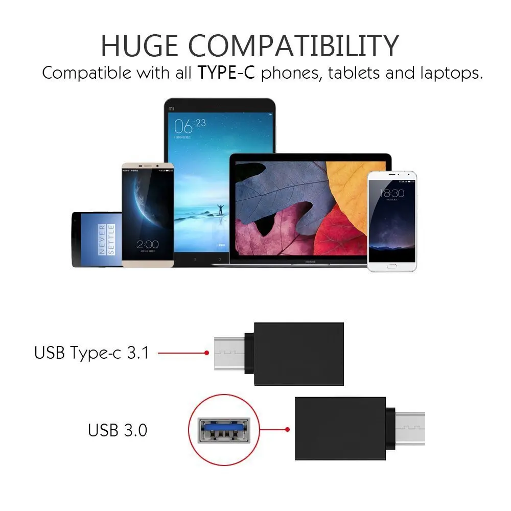 2 шт. USB C 3 0 адаптер с функцией OTG для нового MacBook Pro Google Pixel Nexus 5X 6P HTC 10 samsung s8|Зарядные
