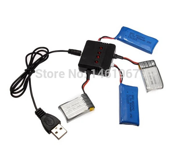 Зарядное устройство 4 в 1 X4 для квадрокоптера Hubsan WLtoys UDI JXD Syma без аккумулятора|charger