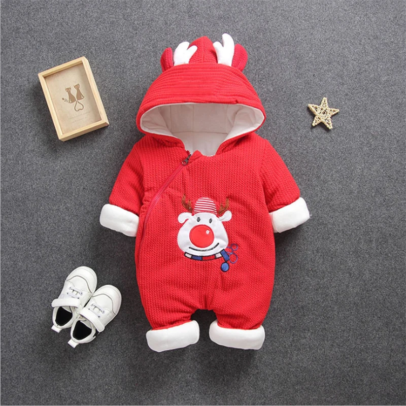 

2020 Baby Romper Autumn Winter Girl Boy Baby Out Clothes Thick Warm Romper Cotton Cartoon Newborn Baby Romper Child Clothes