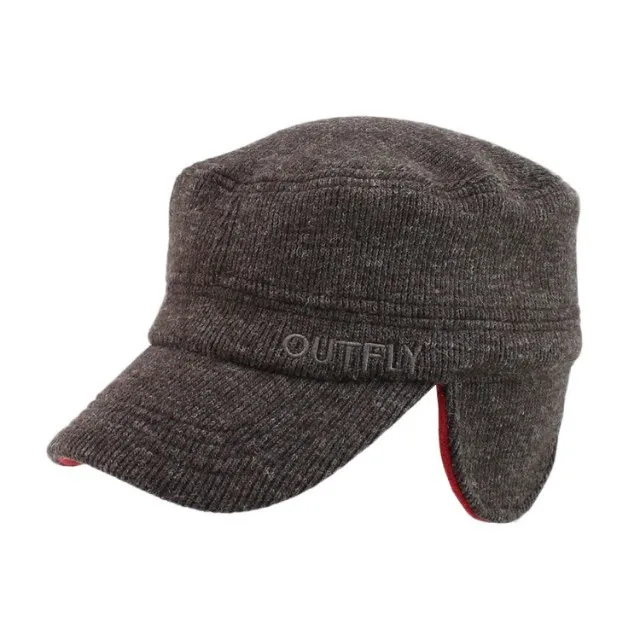 Outfly, теплый шлем, шапка-бомбер, шапки для отдыха, спорта на открытом воздухе, лыжная плоская шапка, шерстяные зимние шапки, Русская Шапка-ушанка, шапка - Цвет: coffee