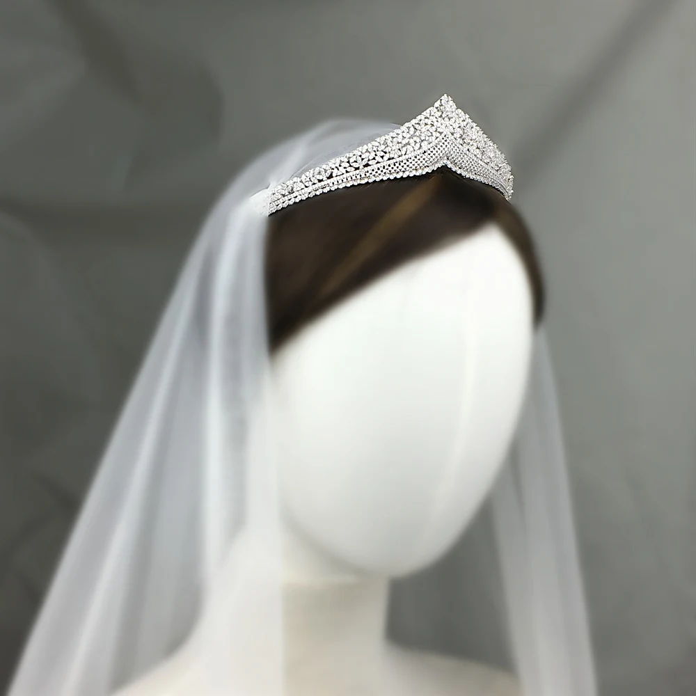 Zircon Flower Wedding Tiara Zirconia Bridal Crown Headpiece CZ Tiaras And Crowns Diadema Hair Jewelry Bijoux Cheveux WIGO1161