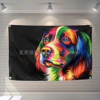 dog pop art banners poster bar cafe pet shop wall decoration hanging curtains waterproof cloth polyester fabric flags