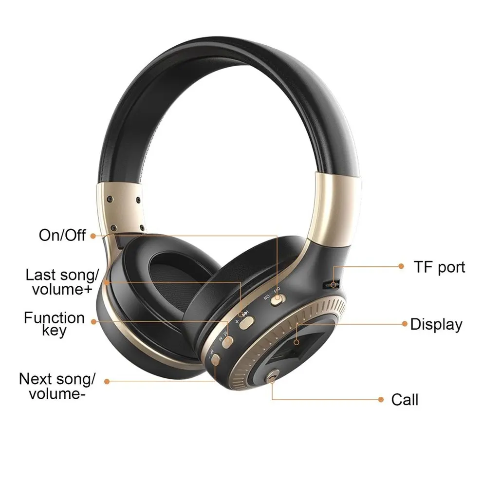 5 шт. Bluetooth наушники B19 ЖК дисплей Дисплей Беспроводной стерео с микрофоном Micro