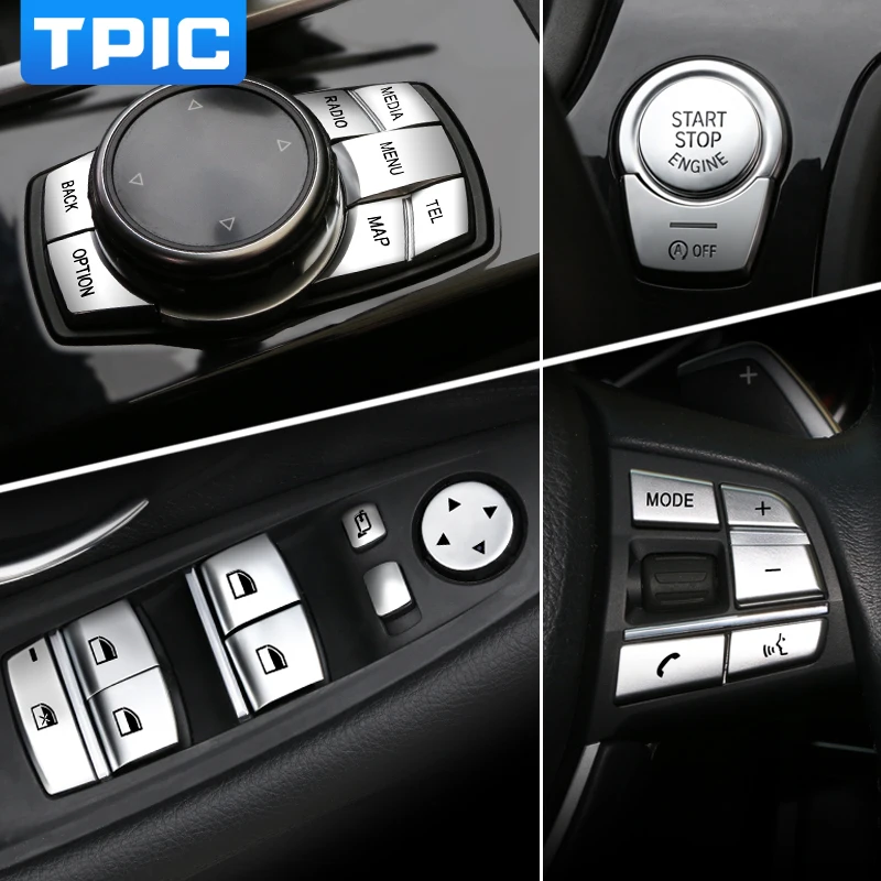 Аксессуары для интерьера автомобиля TPIC хромированные наклейки на кнопки ABS BMW F10