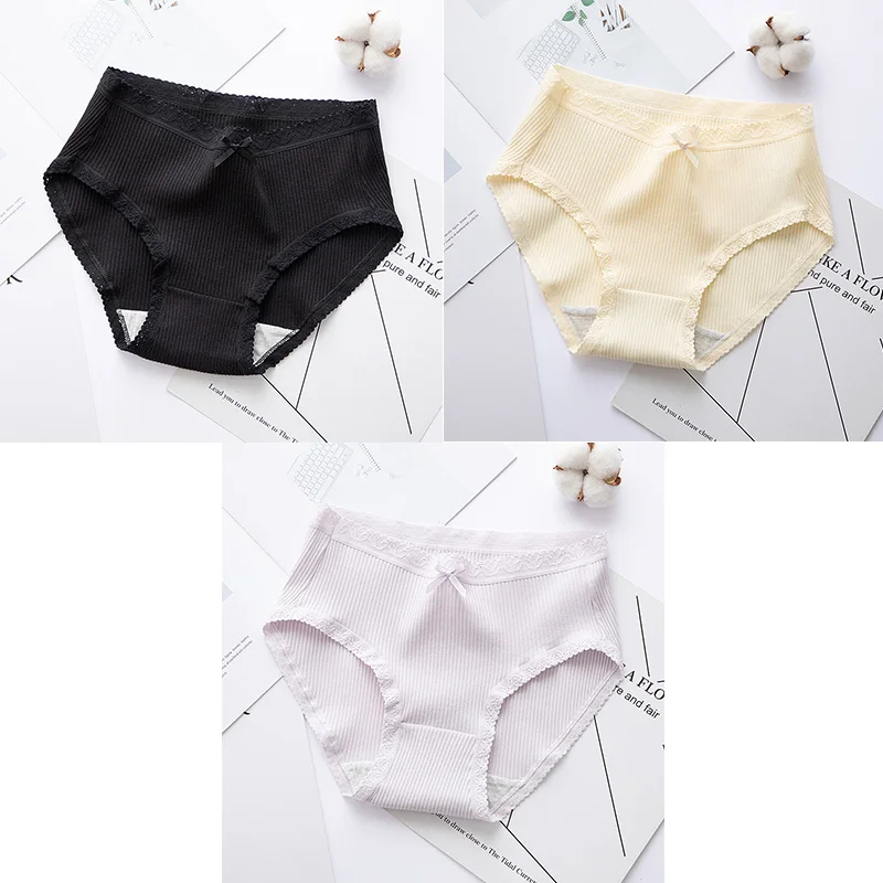 B 3 шт./лот, хлопковые сексуальные трусики для женщин, M-XL нижнее белье, нижнее белье, трусы для девушек, повседневные женские милые трусики для девушек - Цвет: B