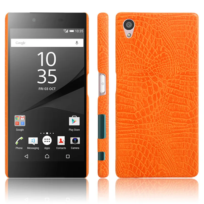 Для sony Z 5 Z5 Dual E6603 E6633 чехол с крокодиловым узором Жесткий ПК+ обложка на заднюю панель из искусственной кожи чехол для sony Xperia Z5 E6653 E6683 5,2"