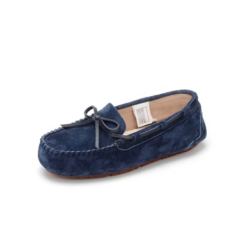 DARK BLUE Г. Модные женские туфли на плоской подошве из натуральной кожи повседневные Лоферы Мягкие Мокасины без застежки женская обувь для вождения - Цвет: DARK BLUE