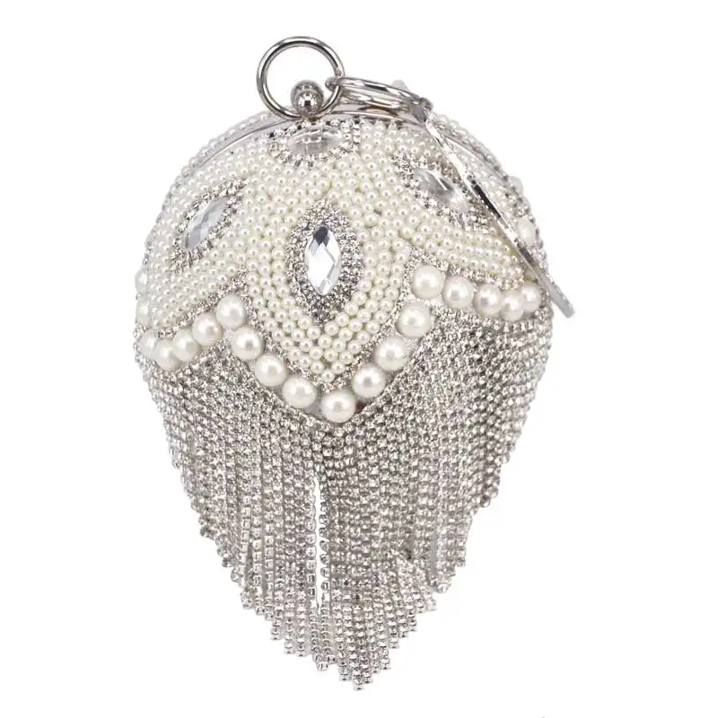 tassels silver Дизайнерские сумки с кристаллами и кисточками, роскошные сумки с кристаллами, сумки-клатчи для женщин, ручные вечерние сумки - Цвет: tassels silver