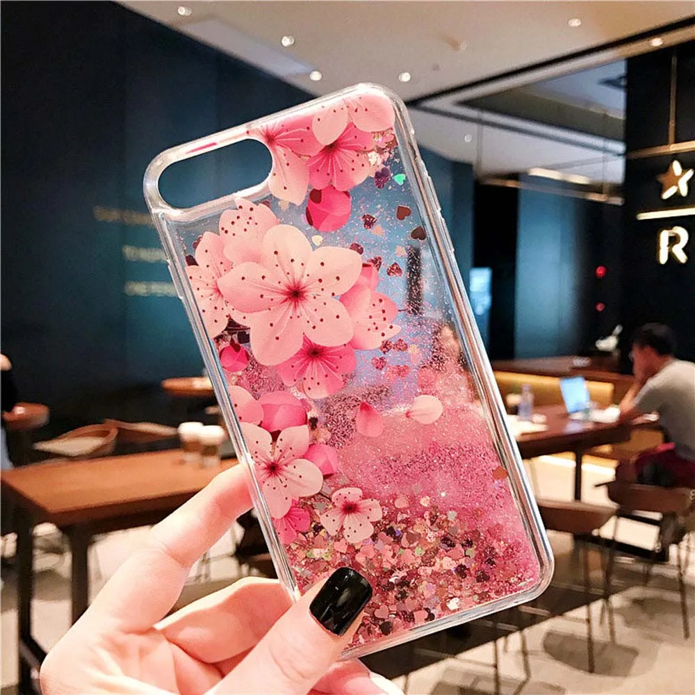 Чехол KISSCASE с зыбучим песком для Xiaomi Redmi Note 7 4 5A блестящий чехол жидким цветком