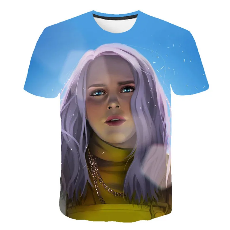 Распродажа 2019 летняя новая мода 3DT футболка Billie Eilish singer популярная Повседневная