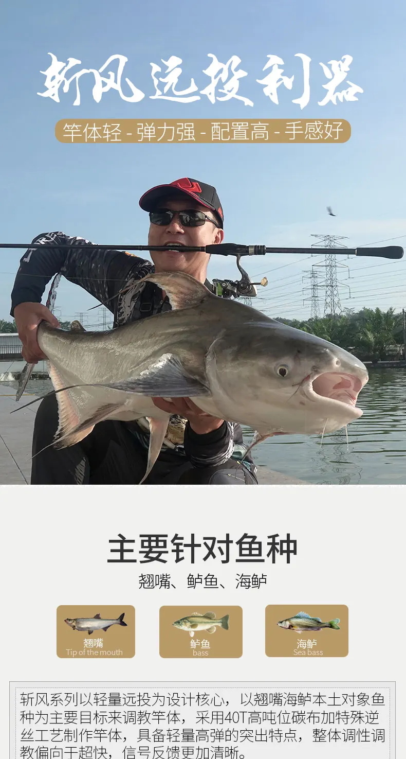 Lurestar Full Fuji высокоуглеродистая 2,4/2,58 m/MH Удочка морской бас/topmouth Культовая Удочка спиннинг литье удилище